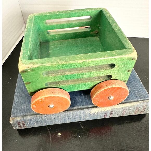 Toy Wooden Wagon Vintage Toy Antique Wood Wagon - Picture 7 of 7
